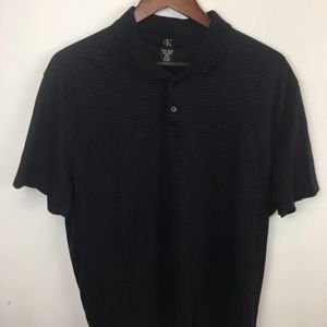 Calvin Klein Men's XXL Black Stripe Polo Shirt